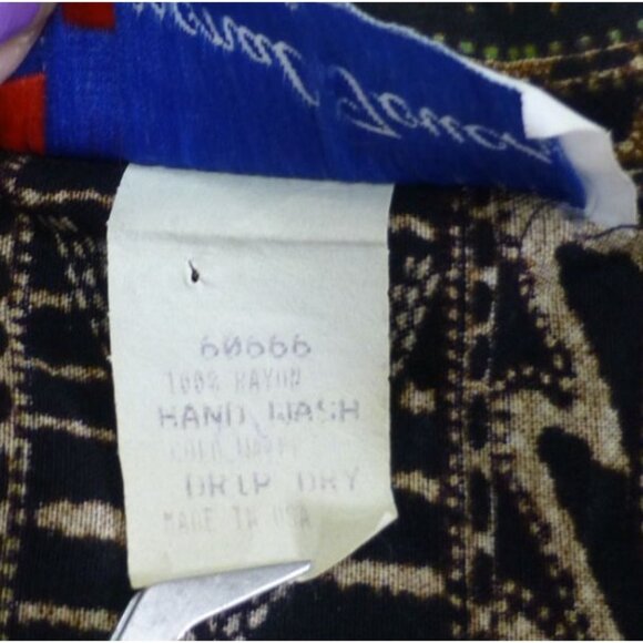 VTG A Personal Touch Womens 4X Button-Up Shirt Black/Gold Tribal Pattern 100% Ra - Picture 5 of 9